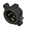 XLR panel plug, 3 pole, gold-plated, polyamide, NC3MAH-S