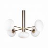 Lampa sufitowa OMI z czterema złotymi ramionami, szklane klosze, źródło 5*G9 - 1199 Zuma Line