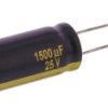 Kondensator 1500μF 25V dc Radialny, Otwór przelotowy Panasonic roztaw: 5mm 10 (Dia.) x 30mm