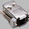D-Sub connector housing, size: 2 (DA), straight 180°, cable Ø 10 mm, plastic, metallized, silver, 10120077