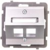 AS Obudowa gniazda komputerowego podwójnego skośna srebro GPK-2GS/p/18