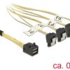 85684 Cable Mini SAS HD SFF-8643 > 4 x SATA 7 Pin angled 0.5 m
