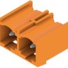 Pin header, 2 pole, pitch 7.62 mm, angled, orange, 1472480000