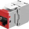 Keystone-modul RJ45 CAT 6A, STP, Slim, czerwony szerokość...