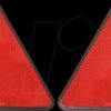 Pendant - reflector, triangle, red, set of 2
