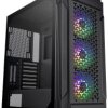 Thermaltake CA-1W2-00M1WN-01 Midi Tower Obudowa do komputera czarny z 3 wentylatorami LED, kompatybilna z systemami chło
