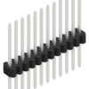 Pin header, 12 pole, pitch 1.27 mm, straight, black, 10060701