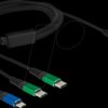 87882 Charging cable, USB-A -> micro USB & 2x USB-C, 1 m