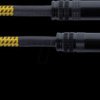 EI 3 PR-TWEED-YE Audio cable, 6.3-mm mono jack, black/yellow textile, angled, 3 m