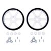 Pololu Multi-Hub Wheel w/Inserts for 3mm/4mm Shafts - 80x10mm White (2-Pack)