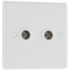 BG 863 White Nexus Moulded Double Isolated Socket TV Or FM Co-Axial Aerial