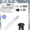 Quadrios 25O221 Akcesoria LED niebieski okrągły 3 mm 2500 mcd 20 mA 3.0 V