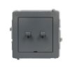 DECO Wyłącznik pojedynczy ze schodowym (wspólne zasilanie) w stylu amerykańskim grafitowy mat 28DWPUS-10.1 KARLIK