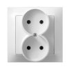 IMPRESJA Gniazdo podwójne bez uziemienia z ramką biały GP-2Y/00 OSPEL