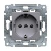 DANTE Gniazdo pojedyncze z/u Schuko z przesłonami inox 454141