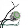 Przycisk 19mm LED 12V zielony IP68 piezo; impuls
