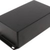 Aluminum die cast enclosure, (L x W x H) 192 x 112 x 61 mm, black (RAL 9005), IP65, 1590WR1FLBK