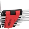 KS Tools 151.4540 wewnętrzny sześciokąt Zestaw kluczy trzpieniowych 1/16 cal, 5/64 cal, 3/32 cal, 1/18 cal, 5/32 cal, 3/