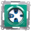 Simon 54 Gniazdo pojedyncze DATA z/u z kluczem uprawniającym 16A 250V antybakteryjne zielone DGD1.01/AB33