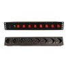 Listwa Rack 19 cali 1.5U, 8x gniazdo UNEL tył, 8x wyłącznik przód I-CASE STRIP-815I