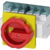 Rozłącznik główny/awaryjny 6P 63A 22kW AC23A 400V montaż tablicowy pokrętło żółto-czerwone 4 otwory 3LD2504-3VK53