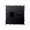 Simon Basic Gniazdo komputerowe podwójne RJ45 kategoria 6 ekran. z przesł. przeciwkurz. grafit mat BM62E.01/28