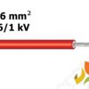 Kabel przewód solarny do instalacji fotowoltaicznych 1x6 mm2 0,6/1kV Cca R500 H1Z2Z2-K TOPSOLAR PV czerwony 5601006.RR500 TOP CA
