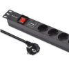 Qoltec Aluminiowa Listwa Zasilająca Pdu Do Rack 19 1U 16A 6Xschuko 1.8M