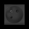 NOEN FR. gniazdo modułowe 45x45mm kątowe - 45° 1x2P+Z. typ E French. 16A 250V. czarne OR-GM-9010/B/FR45