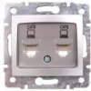 Domo Gniazdo Komputerowe Podwójne Niezależne 2X Rj45cat 6 Jack Srebrne...