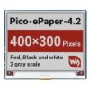 Waveshare 4.2inch E-Paper E-Ink Display Module (B) for Raspberry Pi Pico, 400×300, Red / Black / White, SPI