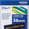 TZE-365 Laminated labelling tape, white on black, 36 mm