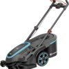 GARDENA PowerMax Duo 46/36V Solo akumulatorowy Akumulatorowa kosiarka do trawy z grzebieniem do trawnika, z regulacją wy