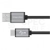 Kabel USB 2.0 typ-C / A (wtyk / wtyk) 15W 3A czarny 1,8m Basic Kruger&Matz