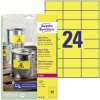Avery-Zweckform L6131-20 Label Yellow Polyester Film 70x37mm 480 Pack Permanent