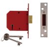 UNION 2101 5 Lever Mortice Deadlock Satin Chrome Finish 77.5mm 3in Visi