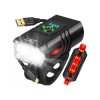 Lampa Rowerowa - Zestaw Przód 10W + Tył 1W, LED, Ładowanie z USB