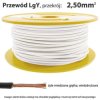 Przewód instalacyjny miedziany jednożyłowy LgY 2,50 mm2, linka giętka, biały
