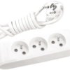Przedłużacz Przenośny 3-Krotny Z Uziemieniem I Przesłonami Styków 3m, Kolor Biały / Wltb0633-2wh