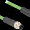 80406 M12 cable, D-coded, 4 pin plug / socket, 1 m