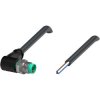 Sensor actuator cable, M8-cable plug, angled to open end, 4 pole, 1 m, PUR, black, 4 A, 70124952-100007