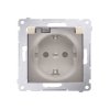 SIMON 54 Gniazdo z uziemieniem schuko do wersji IP44 z przesłonami z uszczelką ramki (moduł) zaciski śrubowe klapka transparentn