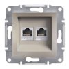 ASFORA Gniazdo komputerowe podwójne 2xRJ45 kat.5e brąz EPH4400169 SCHNEIDER ELECTRIC