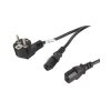 Kabel zasilający CEE7/7 - 2x IEC320 C13 2m VDE czarny - Lanberg CA-C13C-13CC-0018-BK