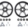 Pololu Multi-Hub Wheel w/Inserts for 3mm and 4mm Shafts - 80×10mm, Black, 2-pack
