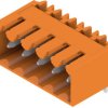Pin header, 5 pole, pitch 3.5 mm, angled, orange, 1605100000