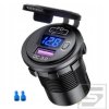 Ładowarka GH-DS135;QC 3.0+PD USB; włącznik;woltomierz nieb.;12-24VDC