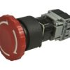 Przełącznik; bezpieczeństwa; przyciskowy; LAS1-BY-11TSA/R; ON-OFF+OFF-ON; grzybkowy; odkręcany; 1 tor; czerwony; bez podświetlen