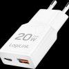 PA0346 USB charger, 20 W, 5 - 12 V, 1x USB-C, 1x USB-A, GaN, white