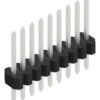 Pin header, 9 pole, pitch 1.27 mm, straight, black, 10060390
